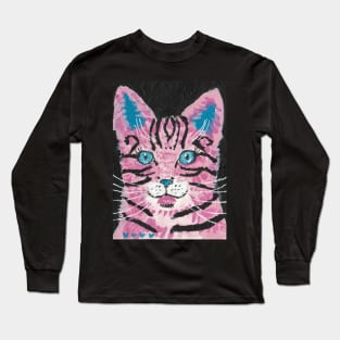 Pink Tabby cat Long Sleeve T-Shirt